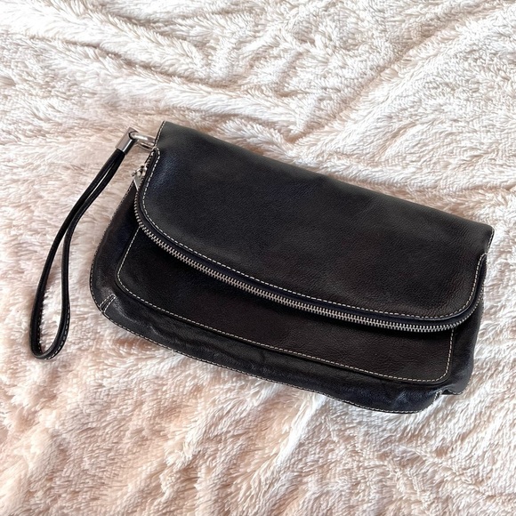 Talbots Handbags - Talbots black leather wristlet clutch